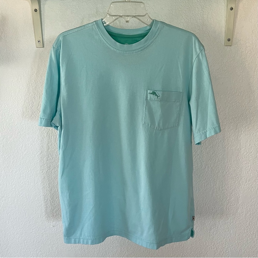 Tommy Bahama Turquoise Pocket T-shirt